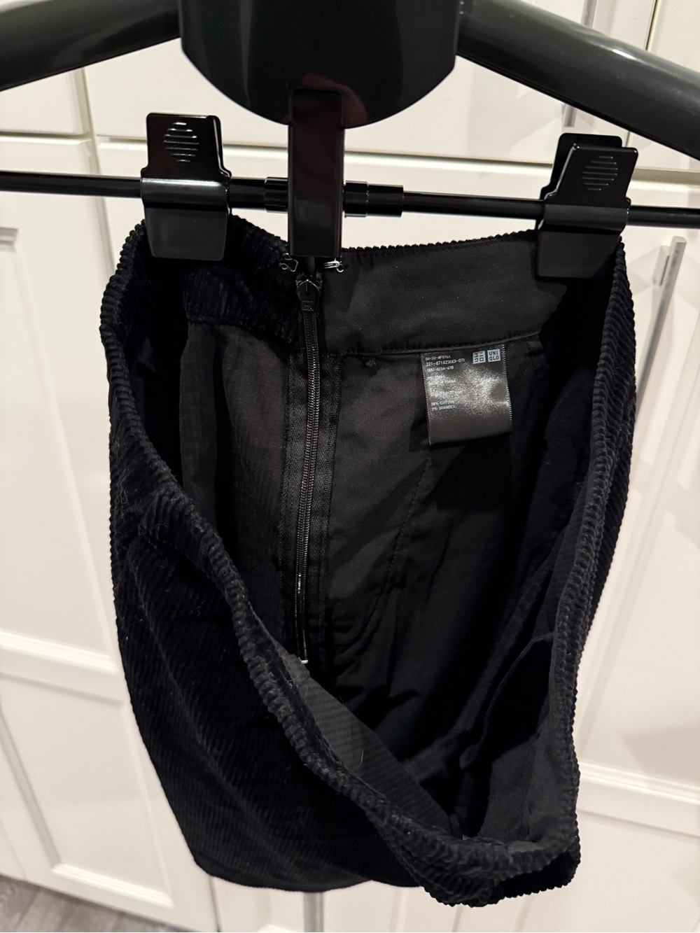 Uniqlo Black Corduroy Midi Skirt